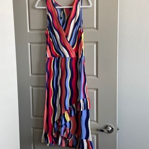 Tracy Reese sleeveless elastic waist ruffle bottom dress, size M, like new